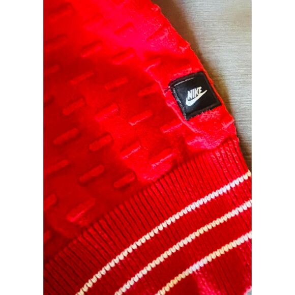 RARE Mens Nike Sportswear Athletic Department Red Contrast Sweater Cardigan Med - Picture 7 of 10